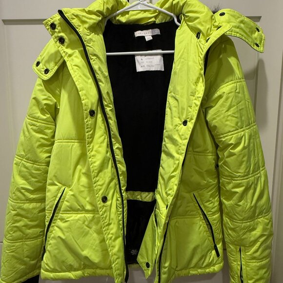 TopShop Neon Yellow Ski Jacket – Women's Small / US 6 - Picture 1 of 8